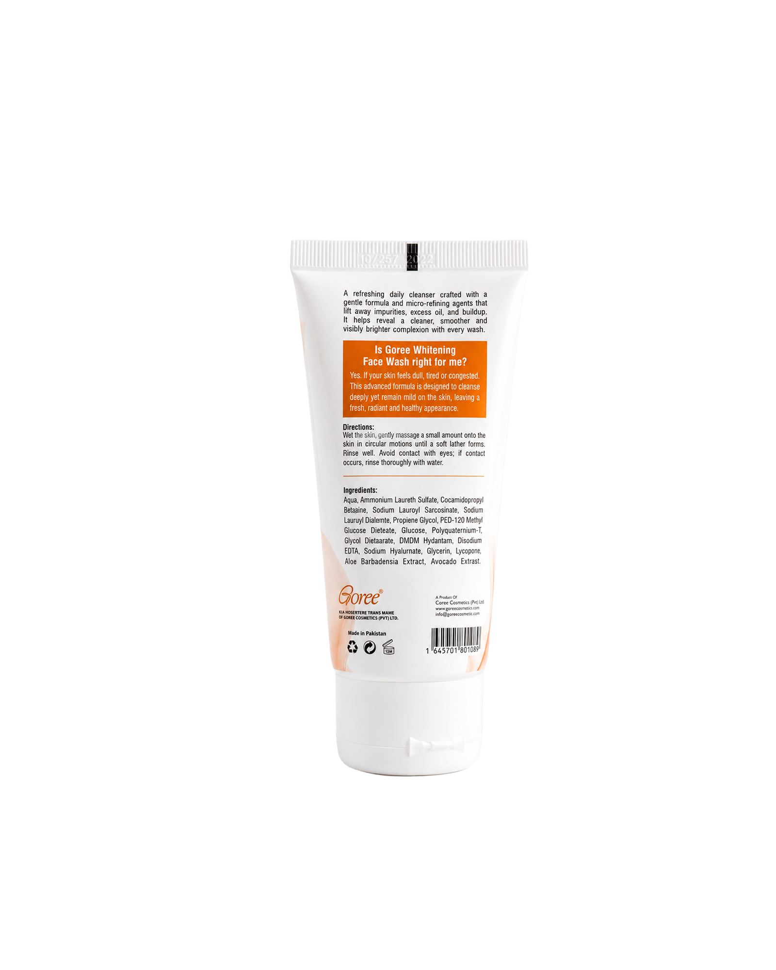 Goree Whitening Face Wash with Lycopene, Avocado & Aloe Vera