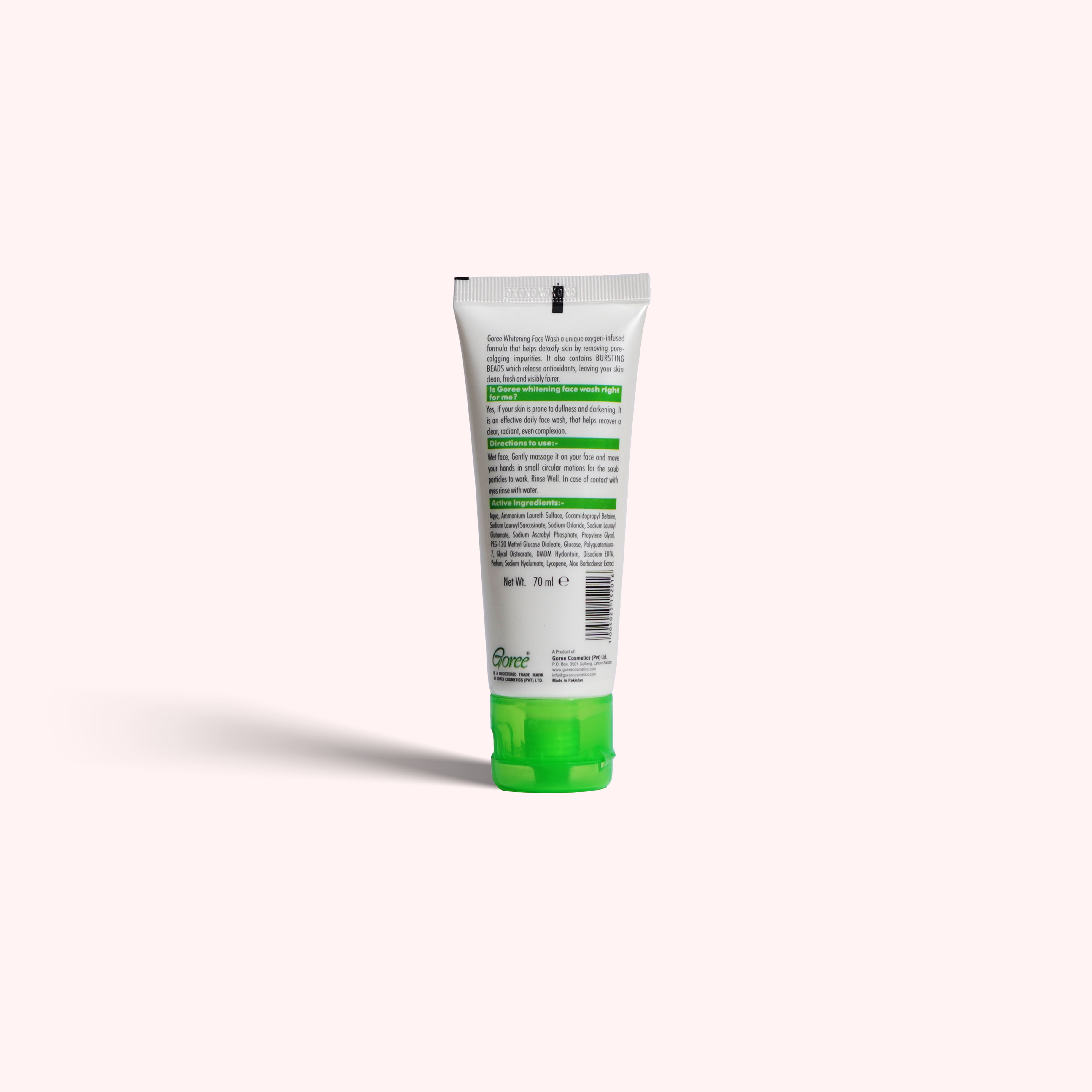 Goree Whitening Face Wash with Bursting Beads & Aloe Vera